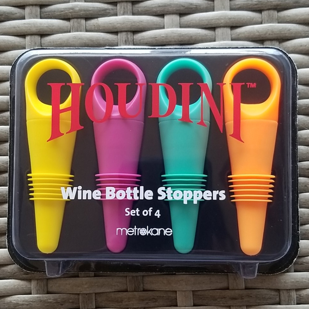 BRAND NEW!🍷🥂Houdini Wine Bottle Stoppers 4 Pack!